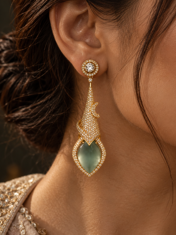 Meher Sage Statement Earrings