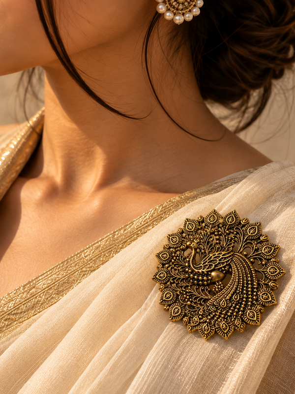 Mayura Heritage Peacock Brooch