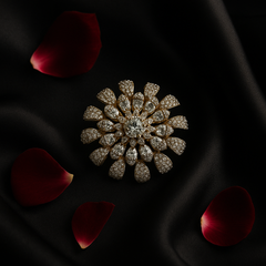Radiant Floral Diamond-Style Cocktail Ring