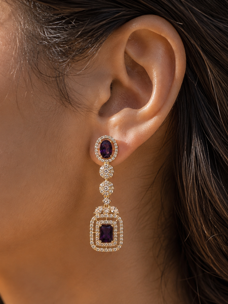 Amethyst Royale Drop Earrings