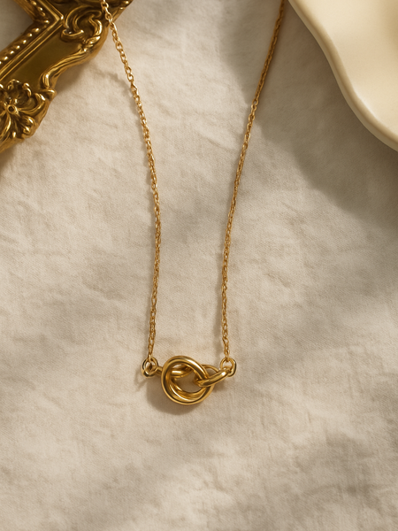 Golden Knot Pendant Necklace