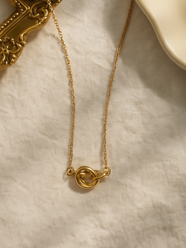 Golden Knot Pendant Necklace