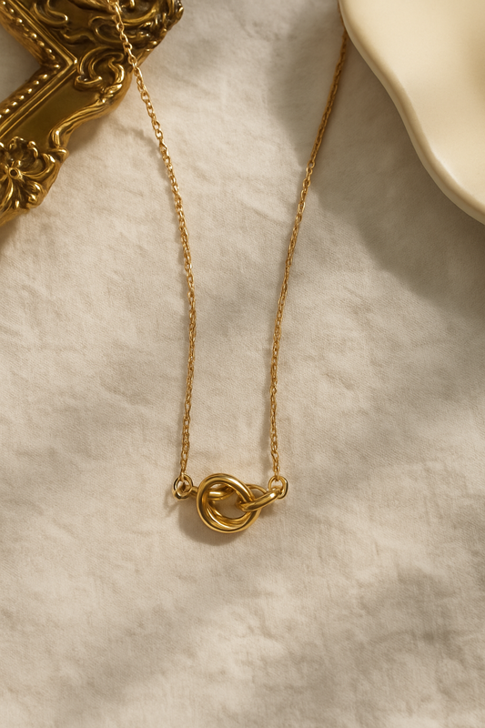 Golden Knot Pendant Necklace