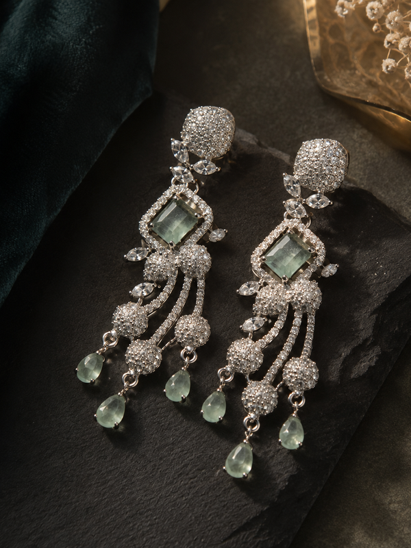 Serena Mint Cascade Earrings