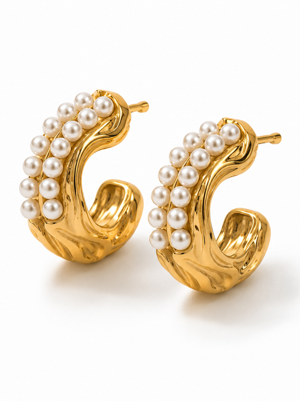 Pearl Hoop Earrings