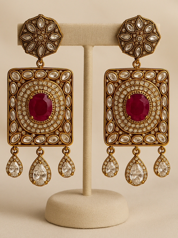 Regal Ruby Kundan Heritage Necklace Set