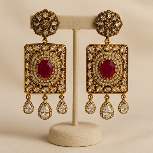 Regal Ruby Kundan Heritage Necklace Set