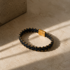 The Noir Chain Leather Bracelet