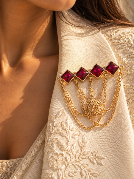 Rakt Sutra Chain Brooch