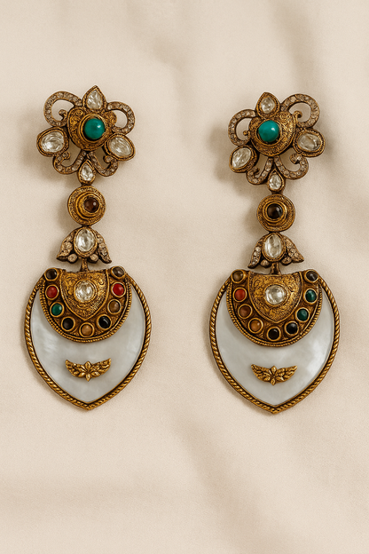 Royal Crescent Kundan & Enamel Necklace Set