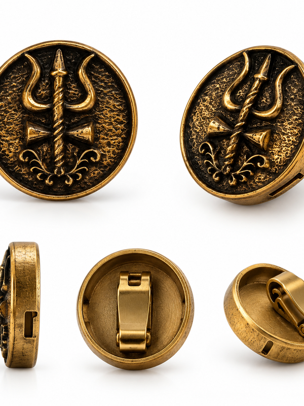 Trishul Shakti Heritage Gold Button Cover