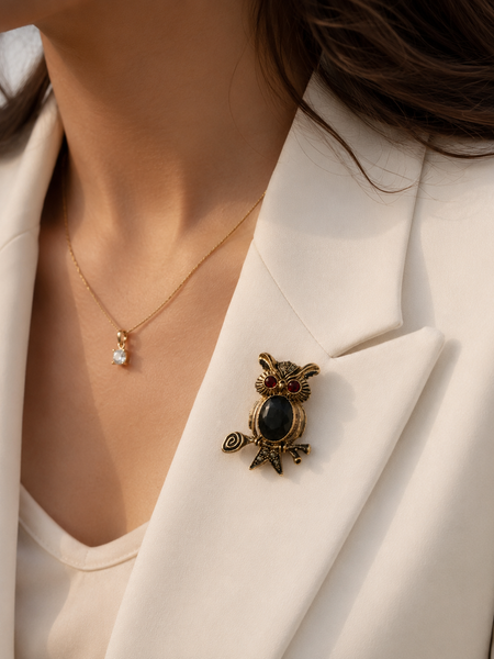 Midnight Owl Brooch