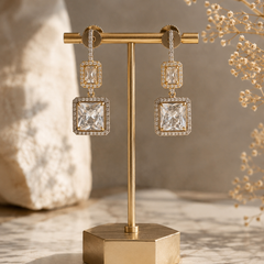 Veyra Crystal Square Drop Earrings