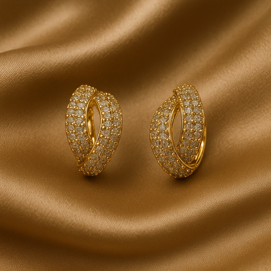 Celestial Twine Diamond Hoops