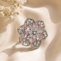 Rosé Fleur Statement Ring