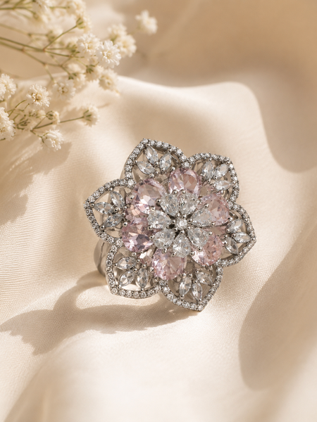 Rosé Fleur Statement Ring