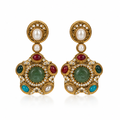 Ziya Navratna Necklace & Earrings Set