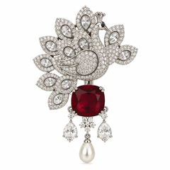 Rakta Mayura Brooch