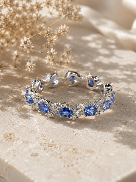 Sapphire Wave Eternity Ring