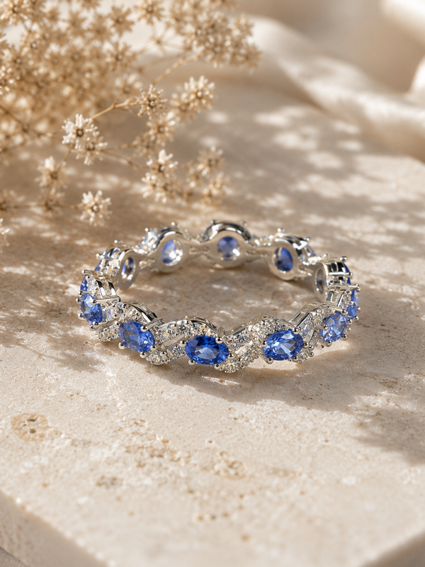 Sapphire Wave Eternity Ring