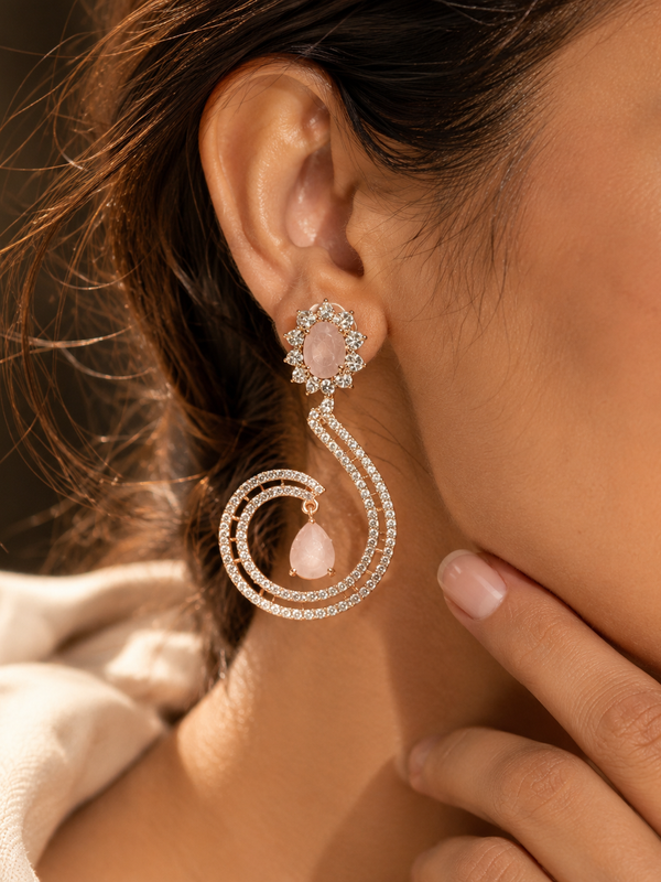 Rosé Celeste Crystal Drop Earrings