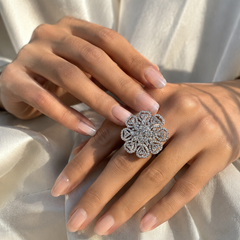 Diamond Bloom Statement Ring