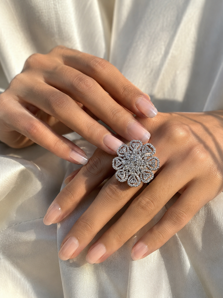 Diamond Bloom Statement Ring