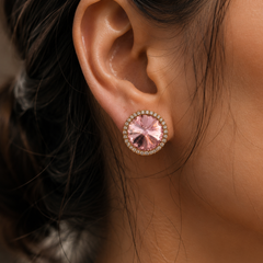 Blush Pink Halo Stud Earrings