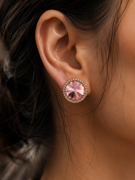 Blush Pink Halo Stud Earrings