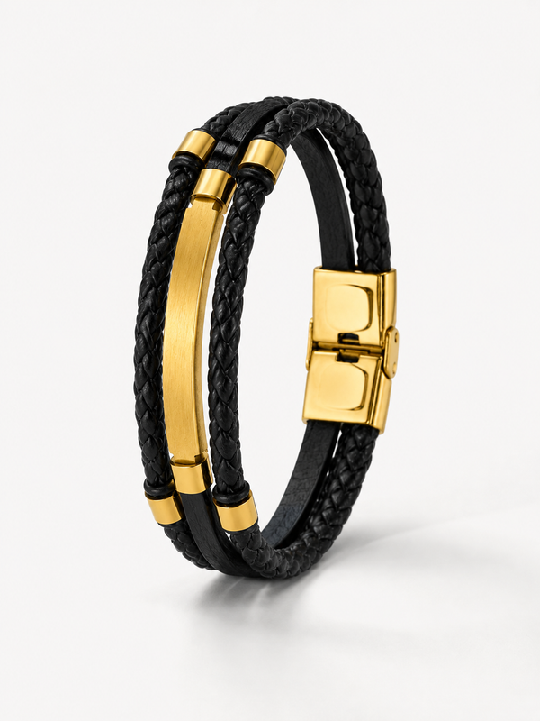 The Noir Layered Bar Bracelet