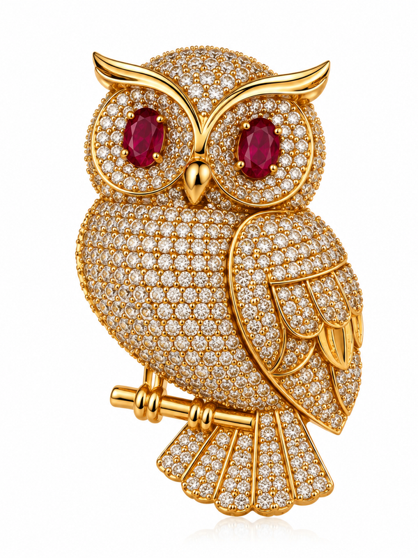 Rakta Drishti Owl Brooch