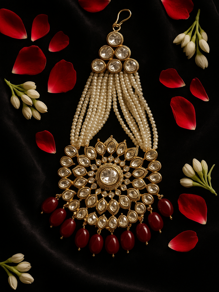 Pearl & Ruby Kundan Passa