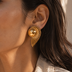 Golden Radiance Statement Earrings