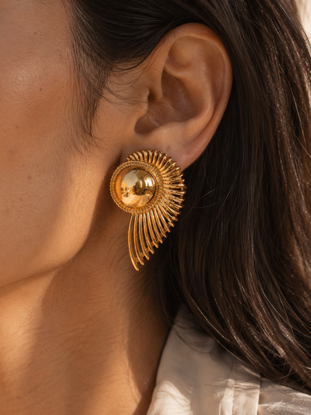 Golden Radiance Statement Earrings