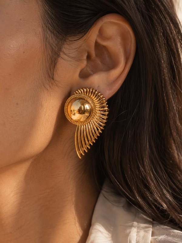 Golden Radiance Statement Earrings