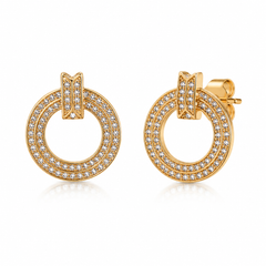 Pavé Circle Stud Earrings