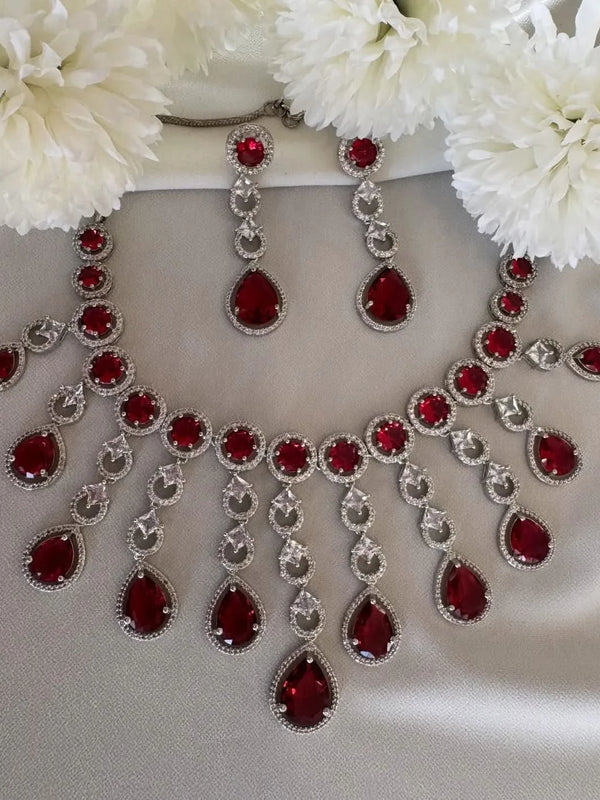 Rouge Cascade Diamond Necklace Set
