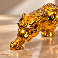 Regal Prowl Gold Panther Sculpture