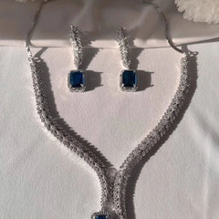 Midnight Sapphire Diamond Necklace Set