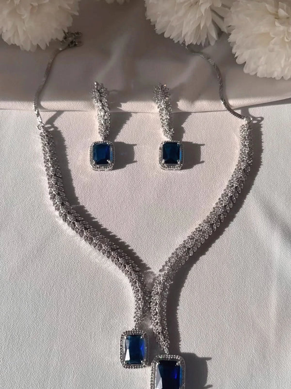 Midnight Sapphire Diamond Necklace Set