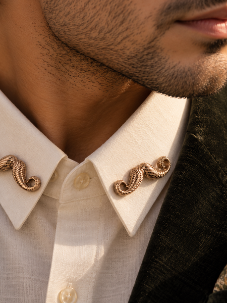 Saanjh Sculpted Collar Pins – Pair