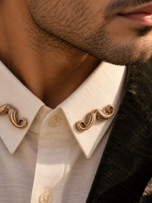 Saanjh Sculpted Collar Pins – Pair