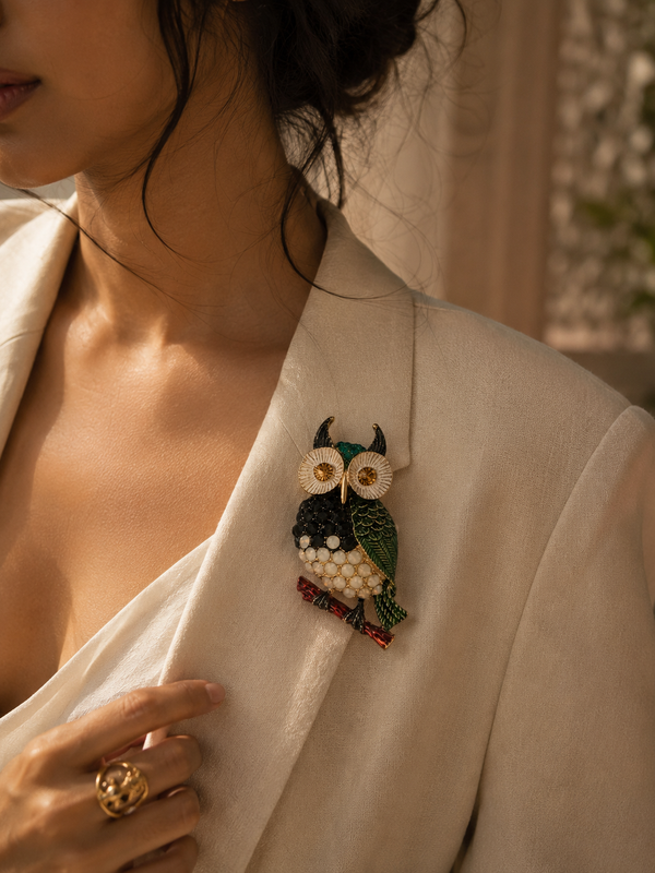 Athena Owl Brooch