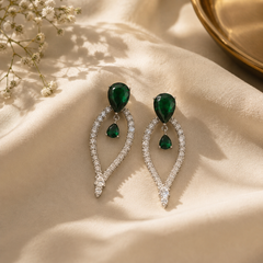 Emerald Halo Statement Earrings