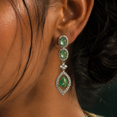 Serena Mint Crystal Drop Earrings