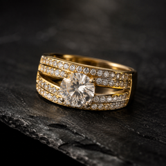 Noor Solitaire Statement Ring