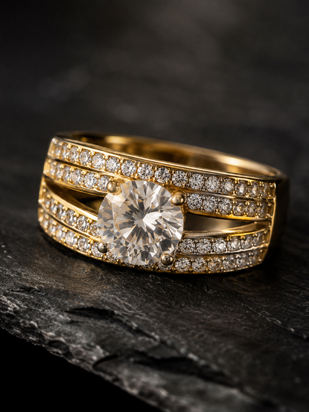 Noor Solitaire Statement Ring