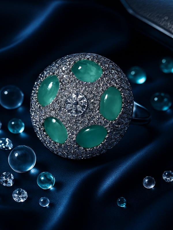 Emerald Orbit Diamond Ring