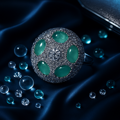 Emerald Orbit Diamond Ring