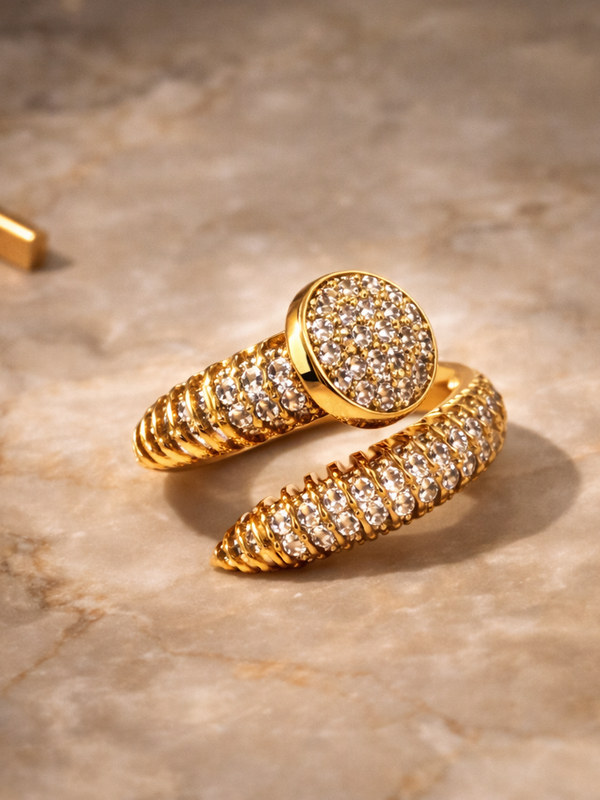 Celeste Pave Spiral Ring